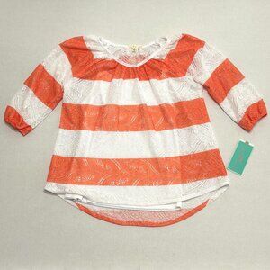 NWT Copper Key Girls Striped Layered Lace Top